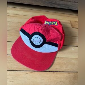 Vintage Pokemon Company Poke Ball Youth Kid's Hat Snapback Red Soft Adjustable